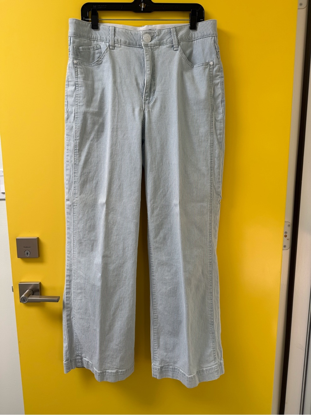 Democracy “Ab”solution Blue & White Striped Jeans